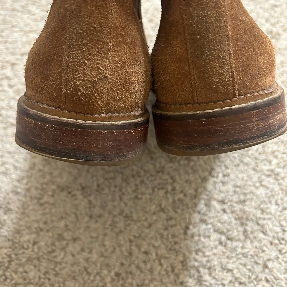 J. Brand Jamie Men's Chelsea Suede Ankle Boots Brown Slip On Wing Tip Elastic 11 - Picture 10 of 12
